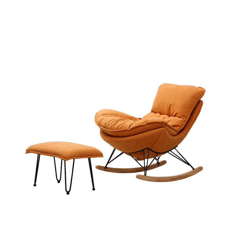 26.77" L x 37.40" W x 32.28" H Armless Upholstered Lounge Chair with Ottoman for Bedroom