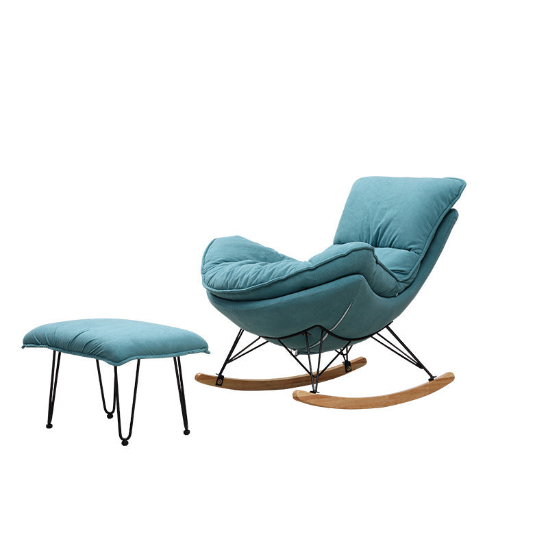 26.77" L x 37.40" W x 32.28" H Armless Upholstered Lounge Chair with Ottoman for Bedroom