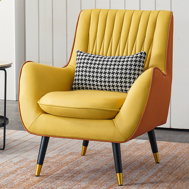 Faux Leather 31.5"W x 27.5"D x 35.4"H Armchair with Basic Four Legs for Bedroom