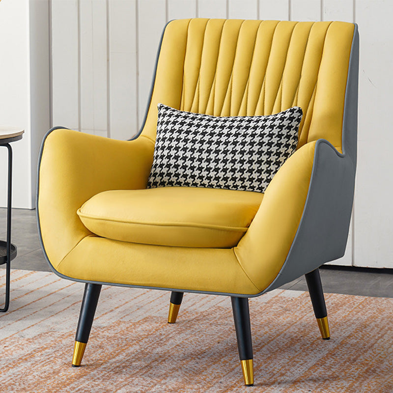 Faux Leather 31.5"W x 27.5"D x 35.4"H Armchair with Basic Four Legs for Bedroom