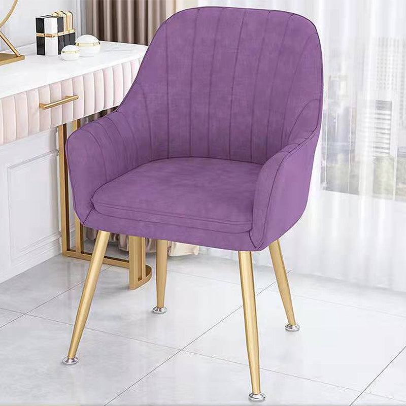 Velvet 17.7"Wide Solid Color Armchair with Basic Four Legs for Bedroom