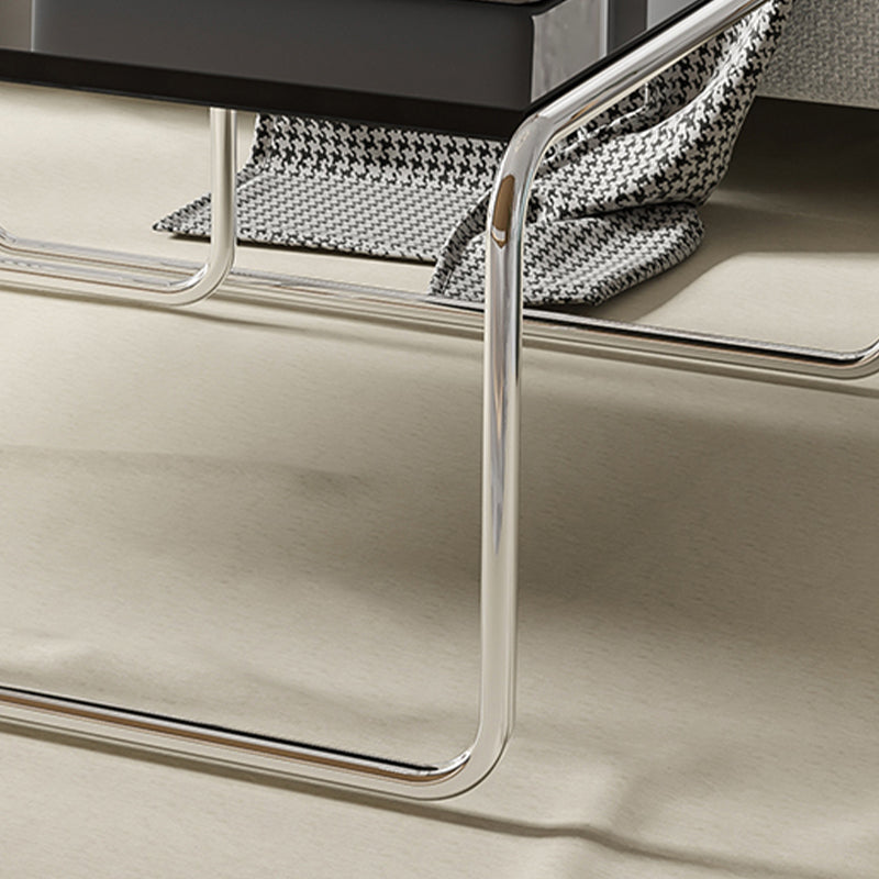 Sled 2 Nesting Coffee Table Modern Glass Coffee Table in Black and White