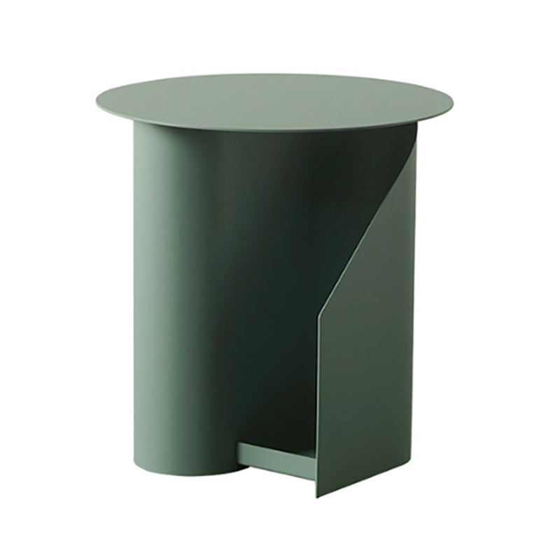 Modern Round Pedestal Coffee Table for Living Room in Pink with Storage
