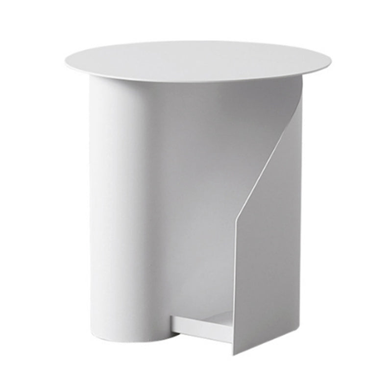 Modern Round Pedestal Coffee Table for Living Room in Pink with Storage