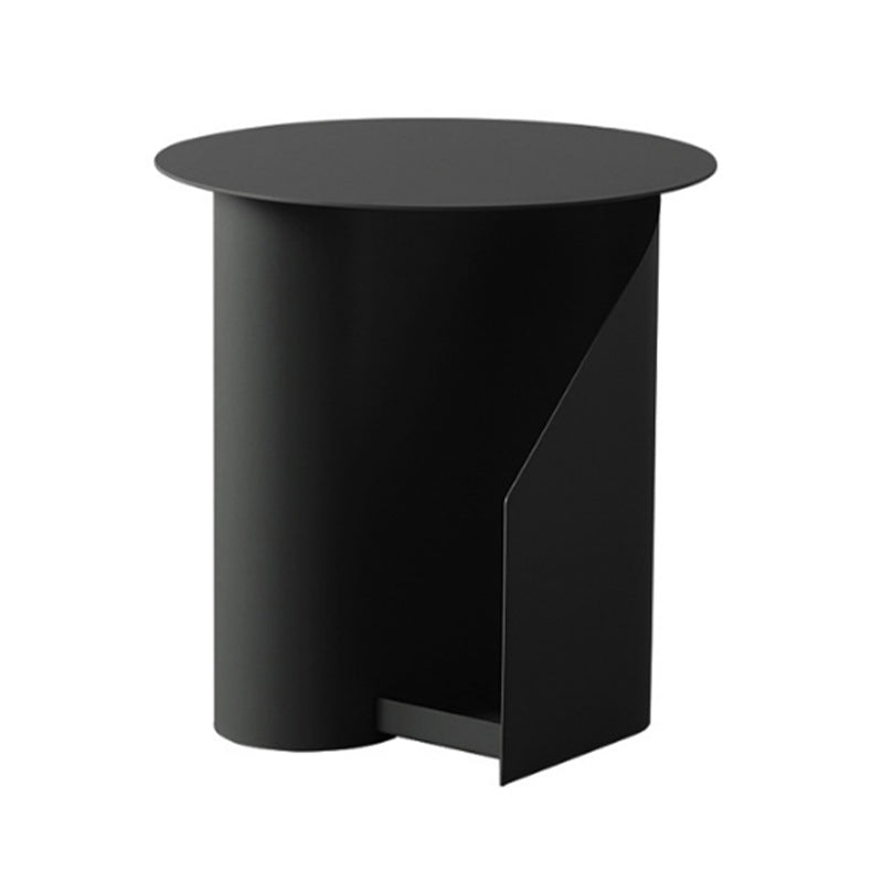 Modern Round Pedestal Coffee Table for Living Room in Pink with Storage