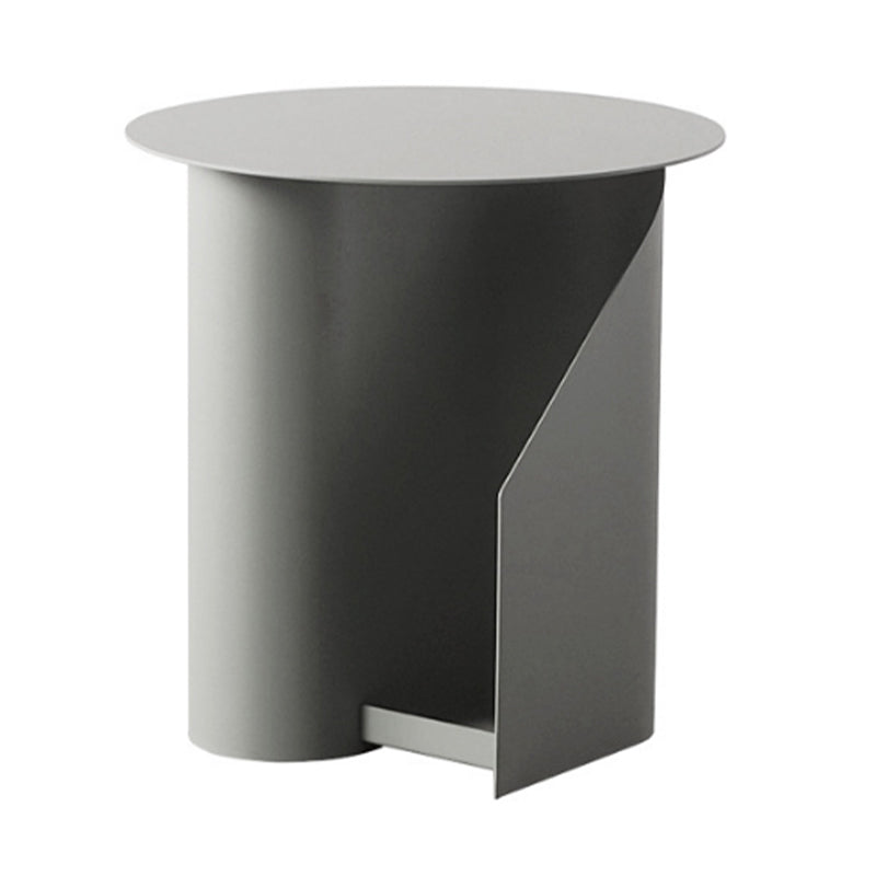 Modern Round Pedestal Coffee Table for Living Room in Pink with Storage