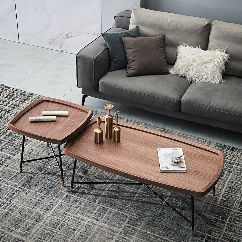 Nordic Round/Rectangle/Triangle Coffee Table Wood Cross Legs Cocktail Table