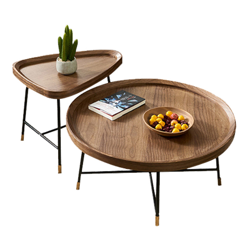 Nordic Round/Rectangle/Triangle Coffee Table Wood Cross Legs Cocktail Table