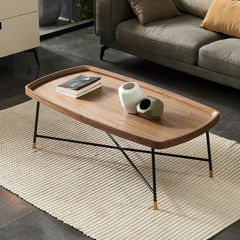 Nordic Round/Rectangle/Triangle Coffee Table Wood Cross Legs Cocktail Table