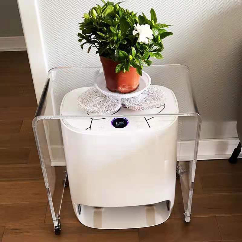 Sled 1 Single Coffee Table Clear Acrylic Cocktail Table with Casters