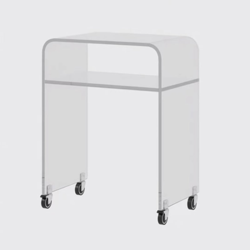 Sled 1 Single Coffee Table Clear Acrylic Cocktail Table with Casters
