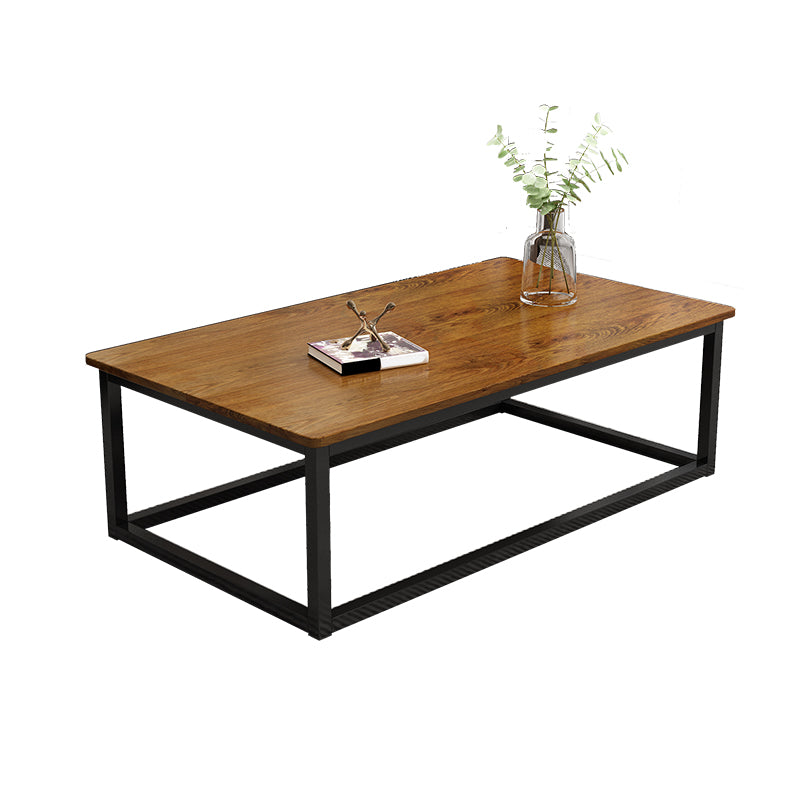 Wood Frame Coffee Table Modern Rectangle Cocktail Table in Natural