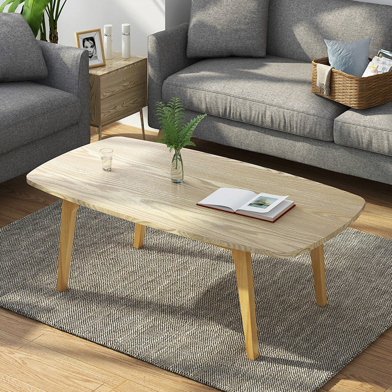 Modern Style Solid Wood Top Rectangular Walnut/wood Coffee Table
