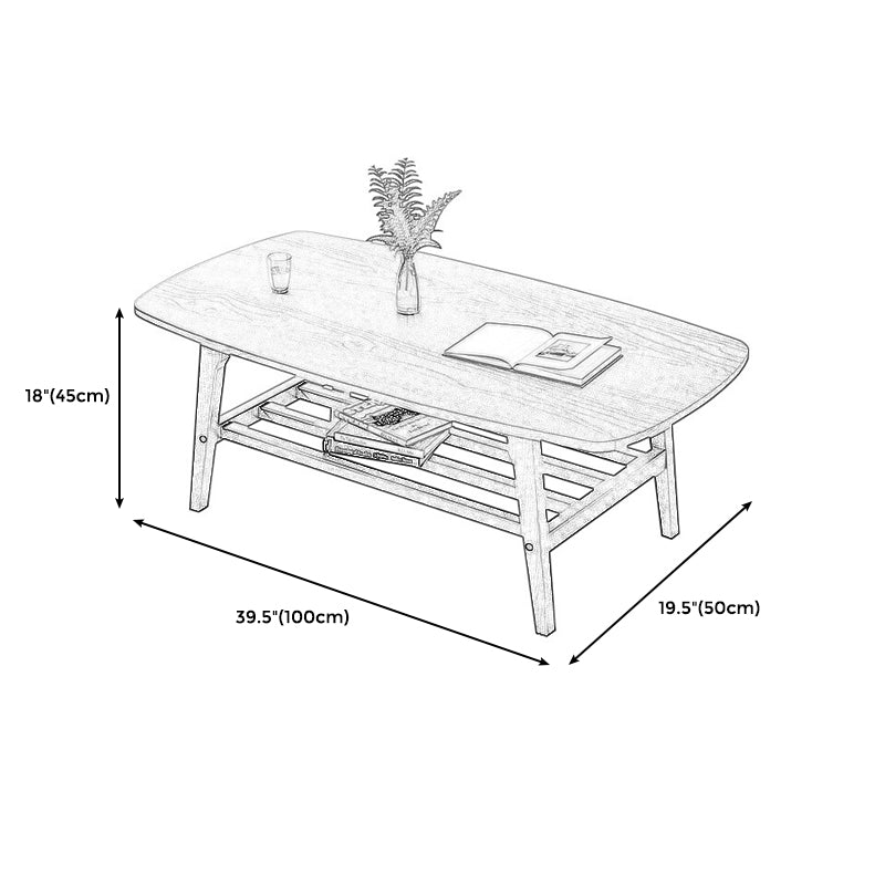 Modern Style Solid Wood Top Rectangular Walnut/wood Coffee Table