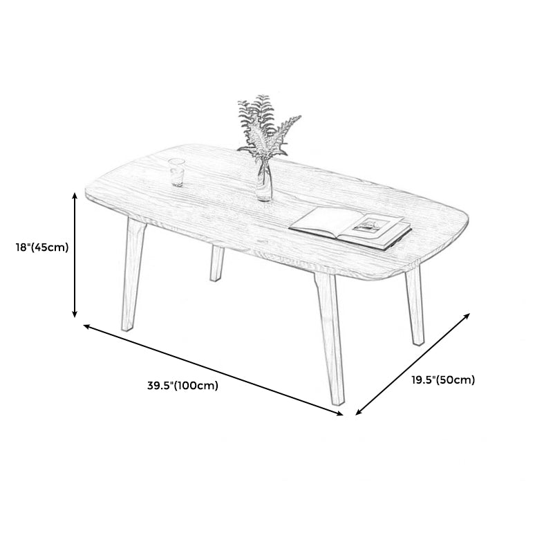 Modern Style Solid Wood Top Rectangular Walnut/wood Coffee Table