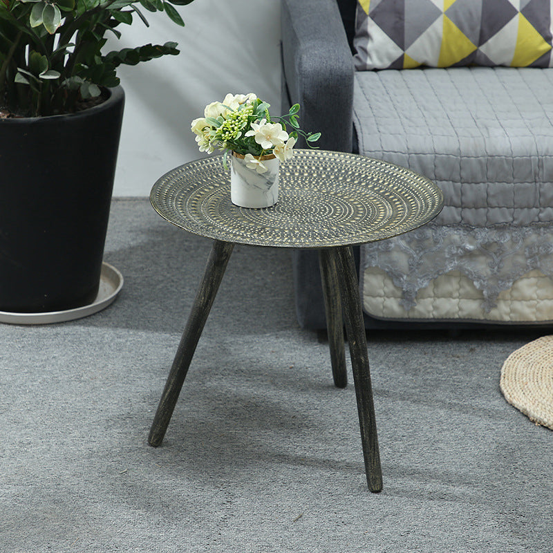 Round Modern Wooden Coffee Table Three Legs Coffee Table in Pink