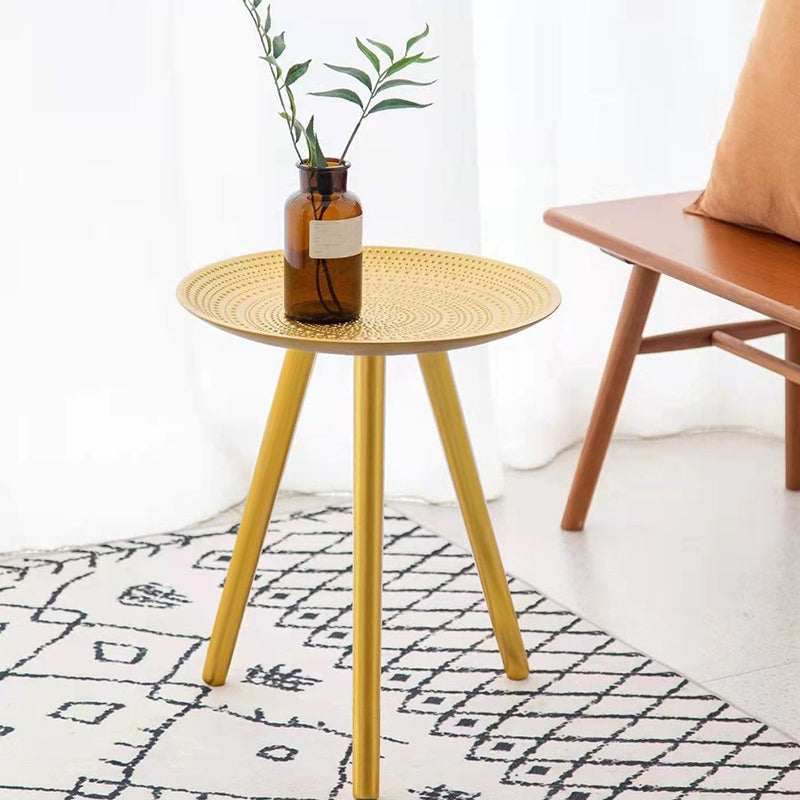 Round Modern Wooden Coffee Table Three Legs Coffee Table in Pink