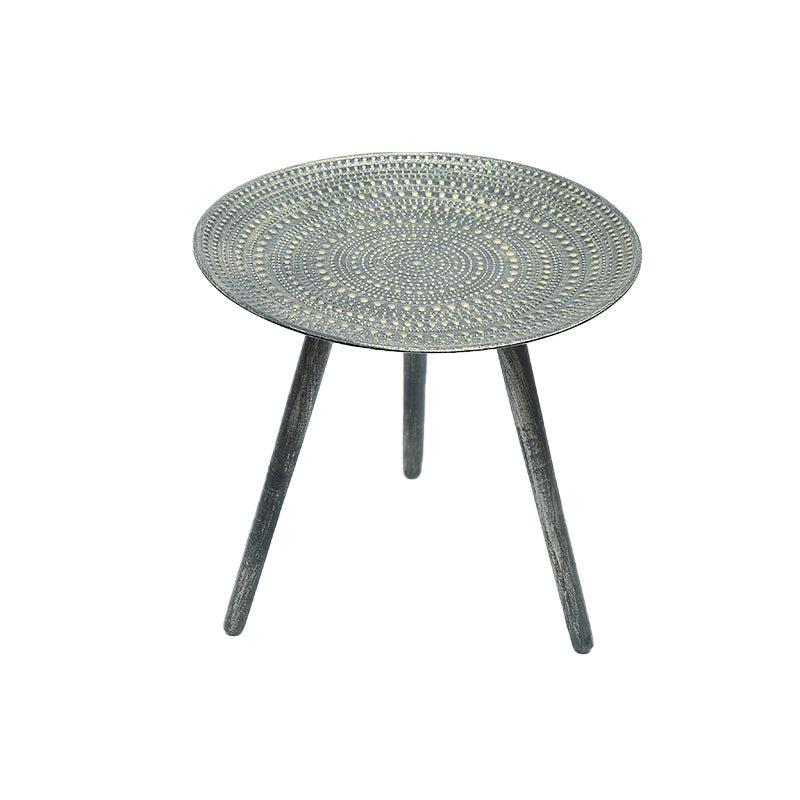 Round Modern Wooden Coffee Table Three Legs Coffee Table in Pink