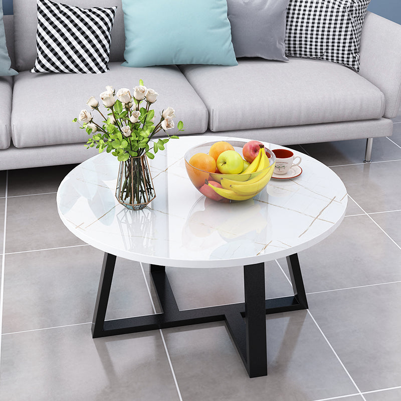 Modern Style White/black/wood/yellow/walnut Round Wood-based Craft Top Coffee Table