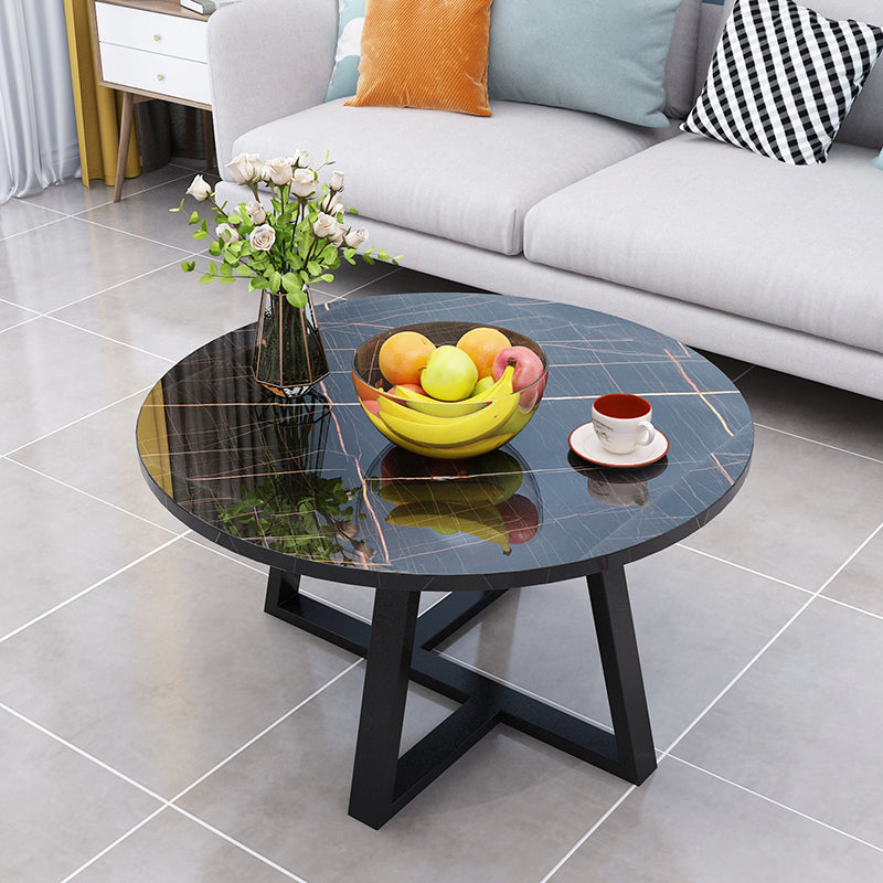 Modern Style White/black/wood/yellow/walnut Round Wood-based Craft Top Coffee Table