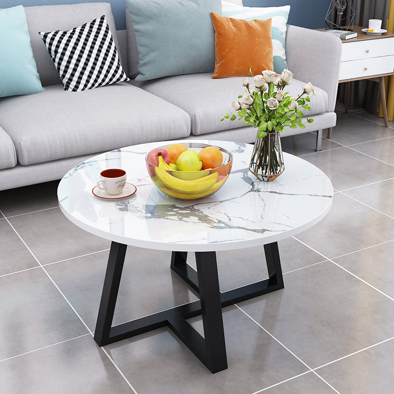 Modern Style White/black/wood/yellow/walnut Round Wood-based Craft Top Coffee Table