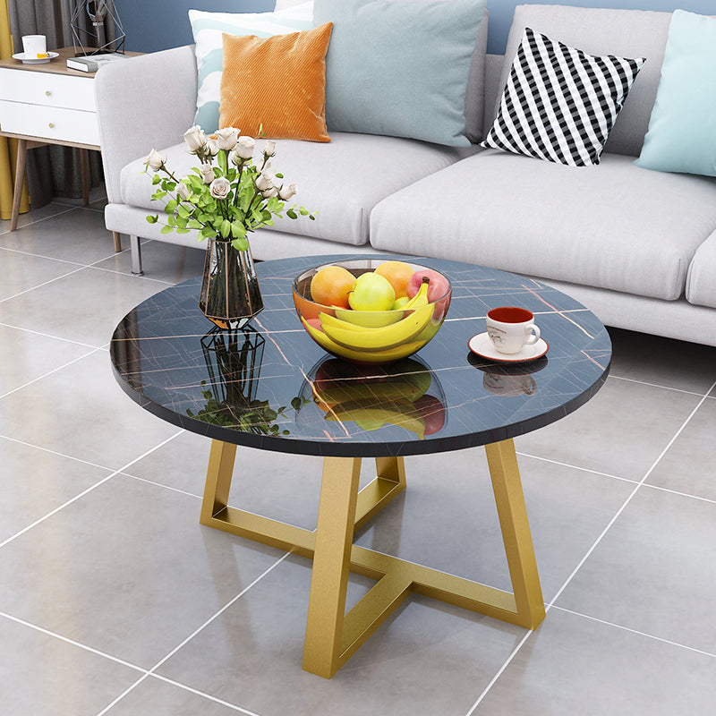 Modern Style White/black/wood/yellow/walnut Round Wood-based Craft Top Coffee Table