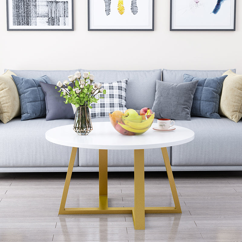 Modern Style White/black/wood/yellow/walnut Round Wood-based Craft Top Coffee Table