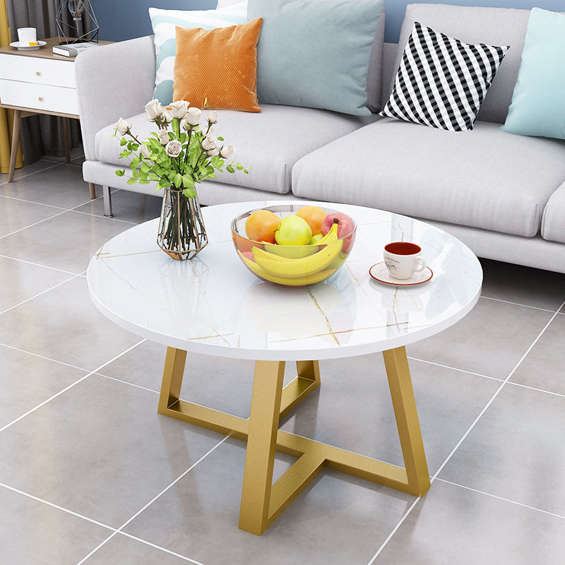 Modern Style White/black/wood/yellow/walnut Round Wood-based Craft Top Coffee Table