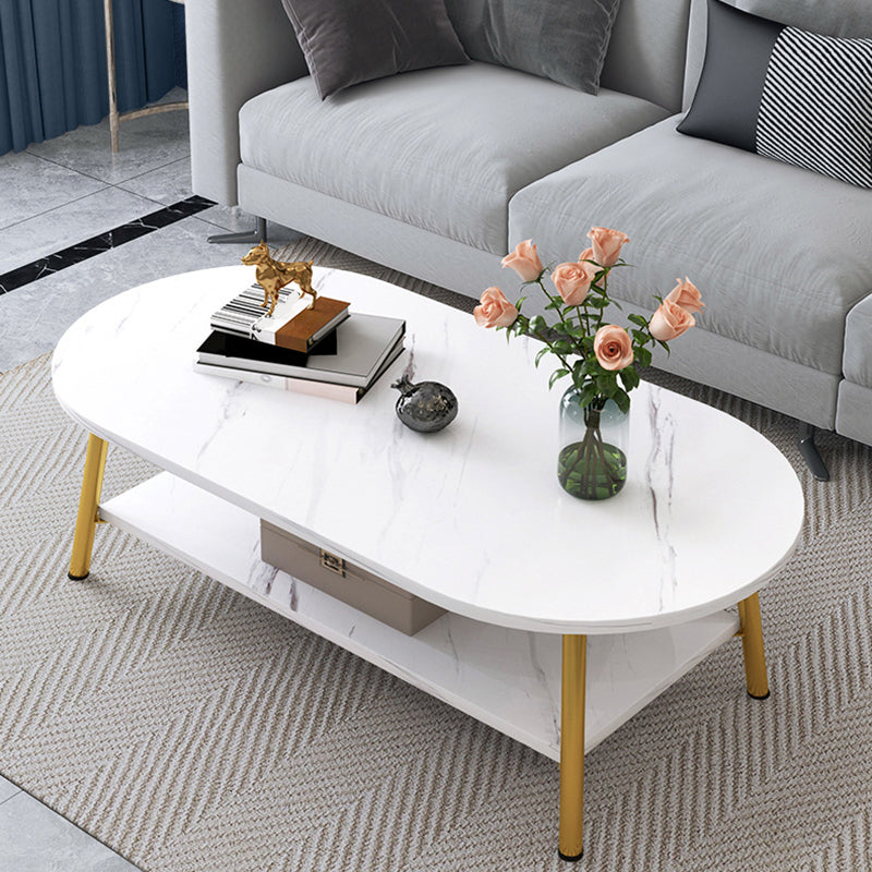Oval/Round Storage Coffee Table  Contemporary 4 Legs  Cocktail Table for Home
