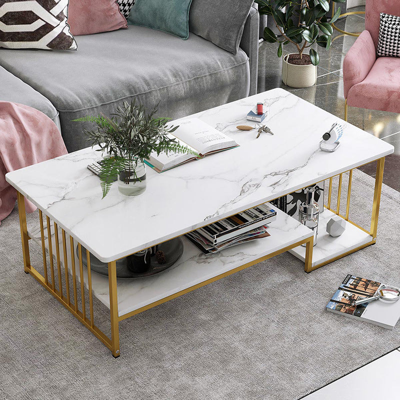 Rectangular Storage Coffee Table  Contemporary Frame Cocktail Table for Home