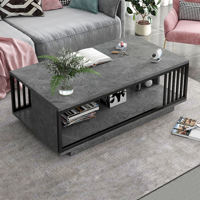 Rectangular Storage Coffee Table  Contemporary Frame Cocktail Table for Home