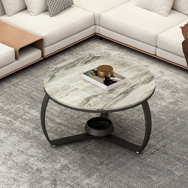 Round Cross Legs Coffee Table  Contemporary  Cocktail Table for Home
