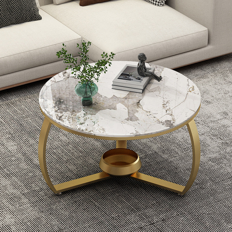 Round Cross Legs Coffee Table  Contemporary  Cocktail Table for Home