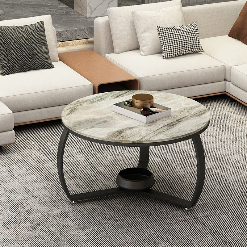 Round Cross Legs Coffee Table  Contemporary  Cocktail Table for Home