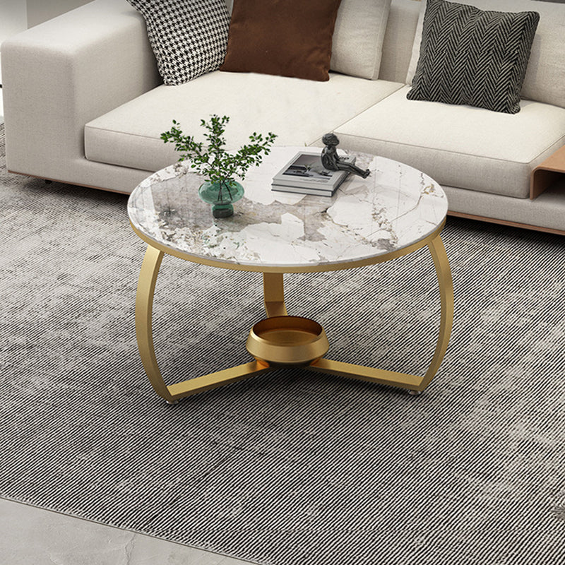 Round Cross Legs Coffee Table  Contemporary  Cocktail Table for Home