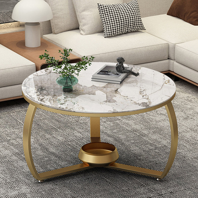 Round Cross Legs Coffee Table  Contemporary  Cocktail Table for Home