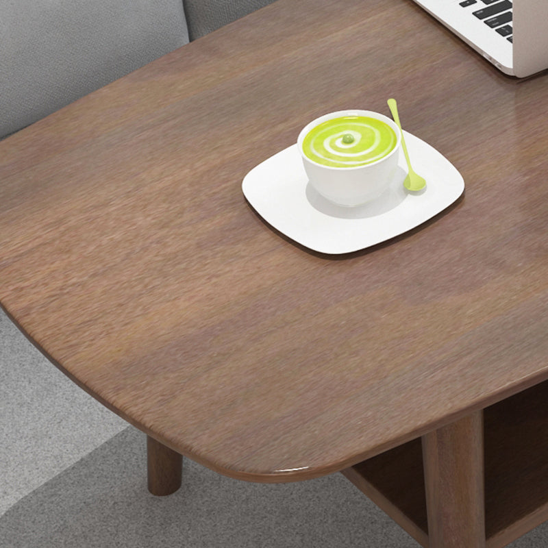 Modern 4 Legs Rectangular Coffee Table with Storage Cocktail Table