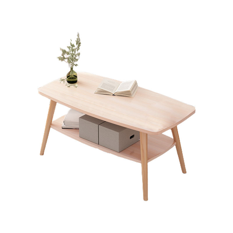 Modern Wooden Rectangular/Geometric Coffee Table with Storage Cocktail Table