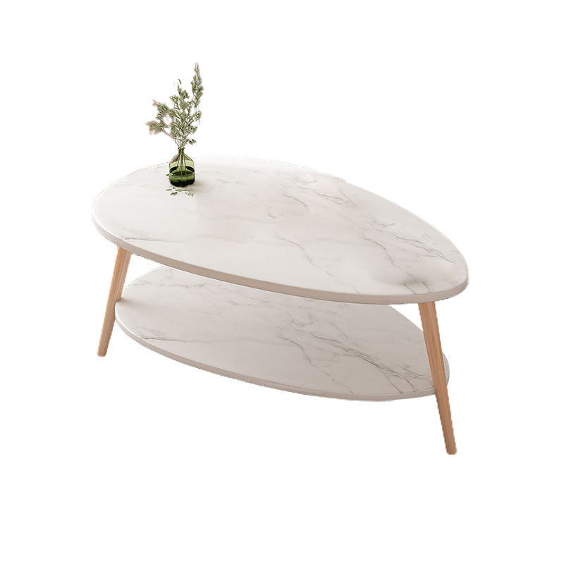 Modern Wooden Rectangular/Geometric Coffee Table with Storage Cocktail Table
