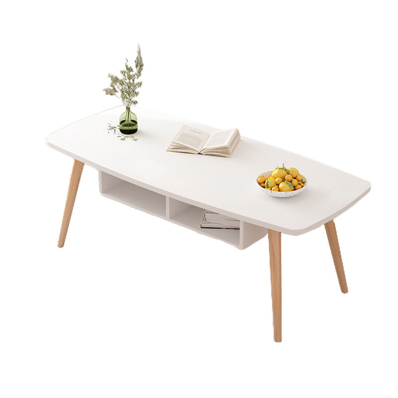 Modern Wooden Rectangular/Geometric Coffee Table with Storage Cocktail Table
