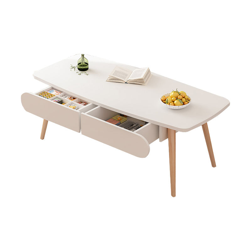 Modern Wooden Rectangular/Geometric Coffee Table with Storage Cocktail Table