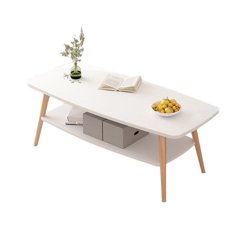 Modern Wooden Rectangular/Geometric Coffee Table with Storage Cocktail Table