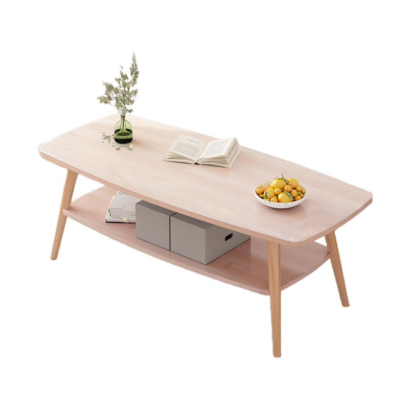 Modern Wooden Rectangular/Geometric Coffee Table with Storage Cocktail Table
