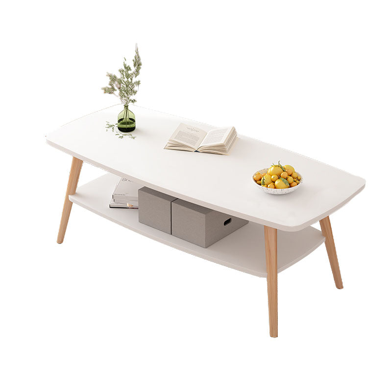 Modern Wooden Rectangular/Geometric Coffee Table with Storage Cocktail Table