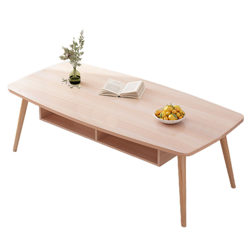 Modern Wooden Rectangular/Geometric Coffee Table with Storage Cocktail Table