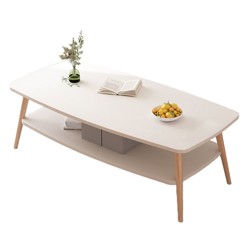 Modern Wooden Rectangular/Geometric Coffee Table with Storage Cocktail Table