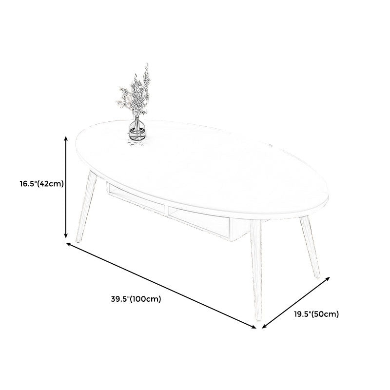 Modern Wooden Rectangular/Geometric Coffee Table with Storage Cocktail Table