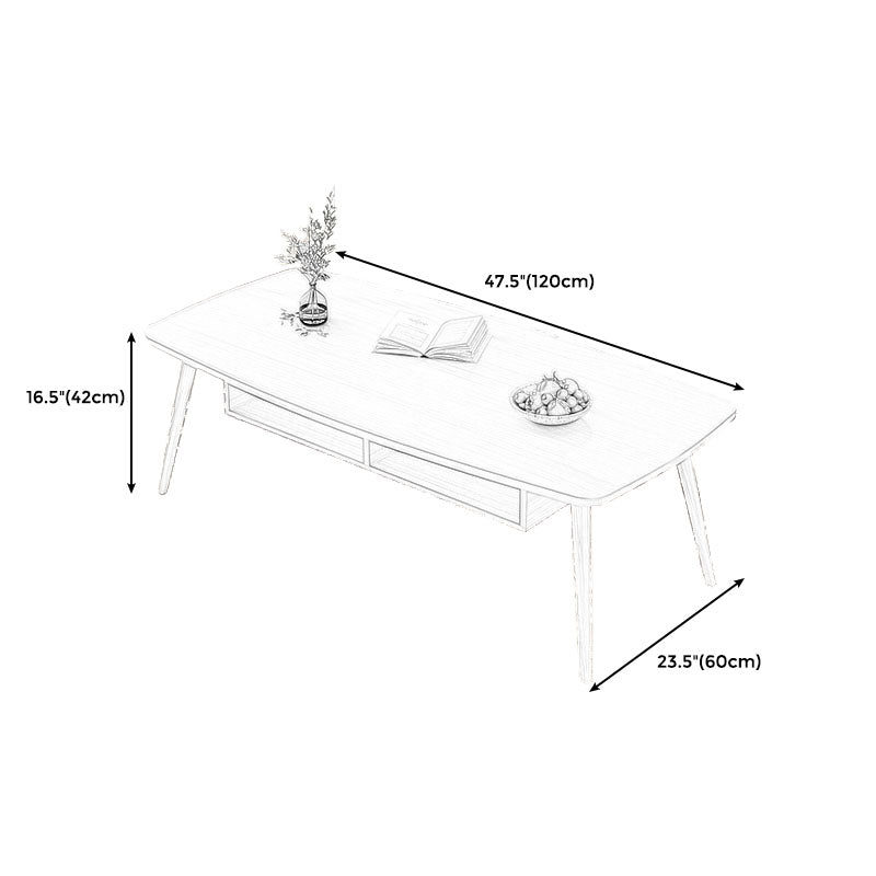 Modern Wooden Rectangular/Geometric Coffee Table with Storage Cocktail Table