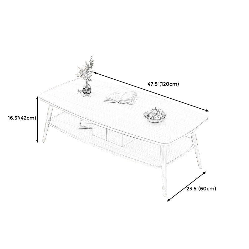 Modern Wooden Rectangular/Geometric Coffee Table with Storage Cocktail Table