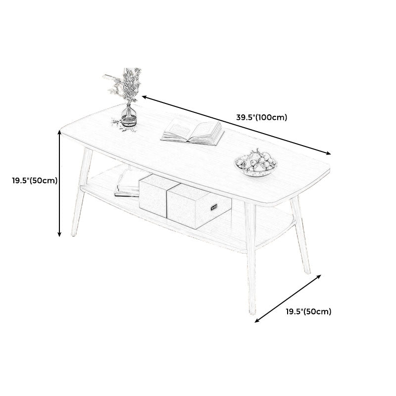 Modern Wooden Rectangular/Geometric Coffee Table with Storage Cocktail Table